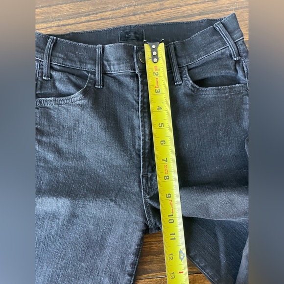 Mother, 24, The Hustler ankle fray women black denim designer raw hem flare jean - Picture 7 of 11